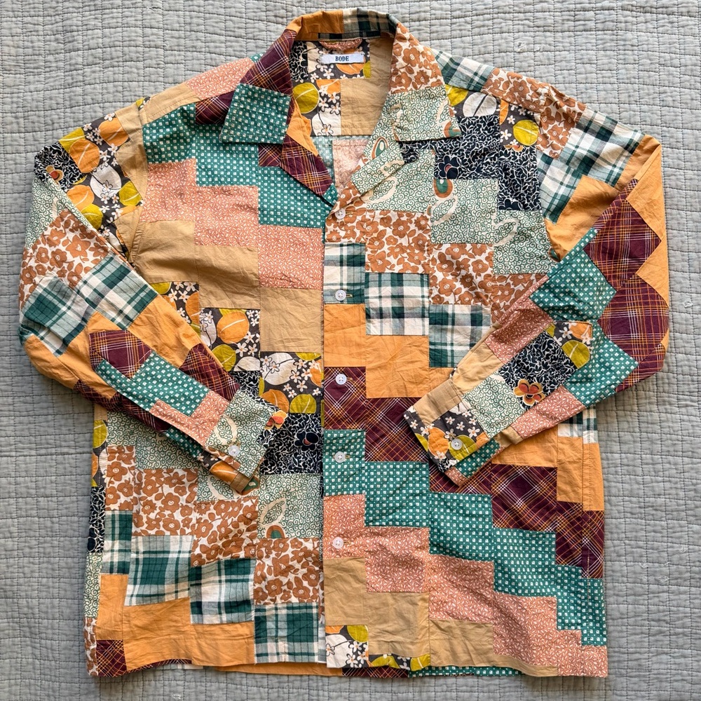 Diagonal Square Patchwork Shirt - image 1